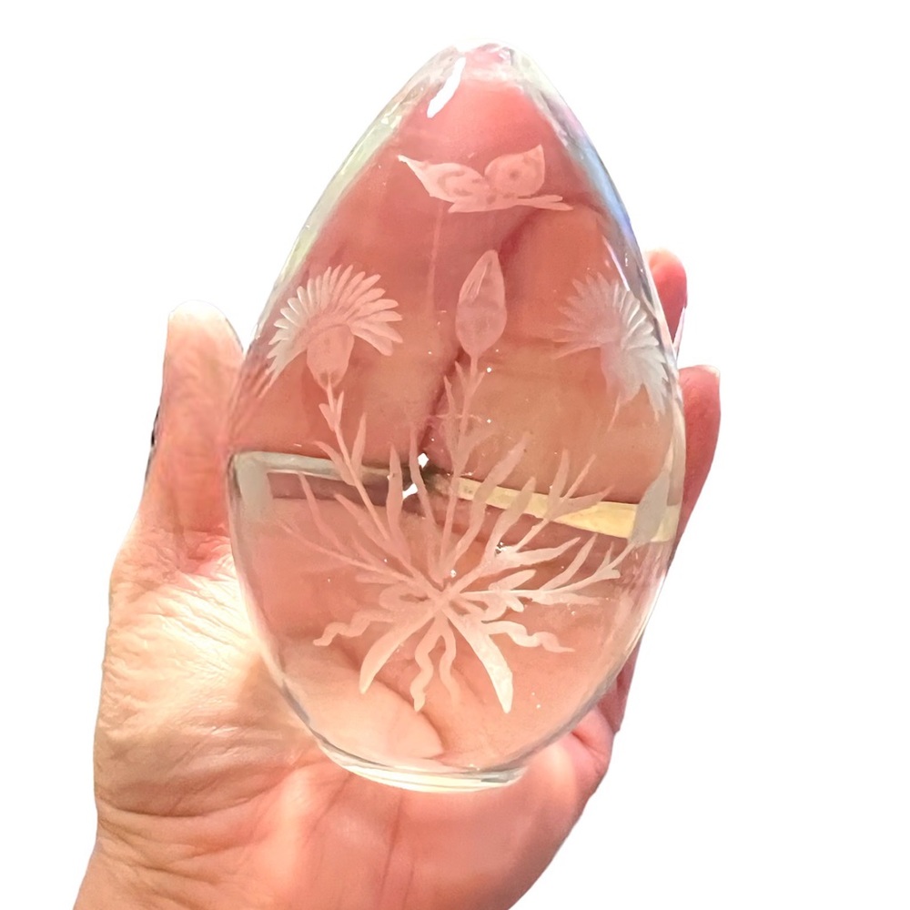 Etched glass  paperweight